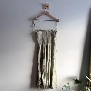 Reformation Liesel Linen Midi Dress Size 6 thumbnail 5