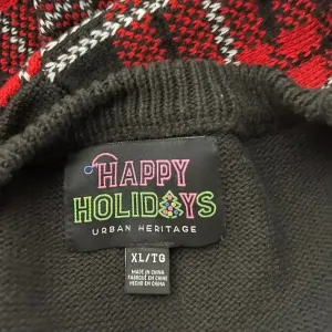 Happy Holidays Urban Heritage Women's‎ XL Ugly Christmas Sweater Plaid Reindeer thumbnail 5