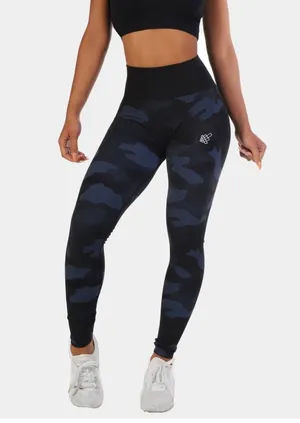 Jed North Navy Blue Top Camo Seamless Leggings thumbnail 1