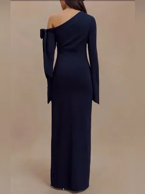 NEW MESHKI Nicola One Shoulder Crepe Maxi Dress Small thumbnail 4