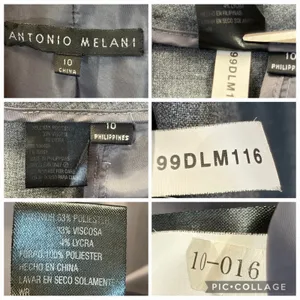 Antonio Melani Womens Pant Suit 2 Piece Gray 3 Button Raw Hem Trouser Topstitch thumbnail 6