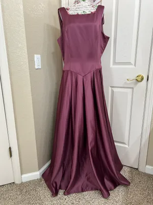 Mary's Bridal Satin A-Line Formal Gown Dress Plum Plus Size 20 NWOT thumbnail 2