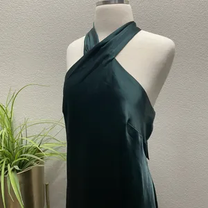 NWT Lovely LB025 twist halter lux charmeuse maxi Dress Evergreen Sz XL $231‎ thumbnail 6