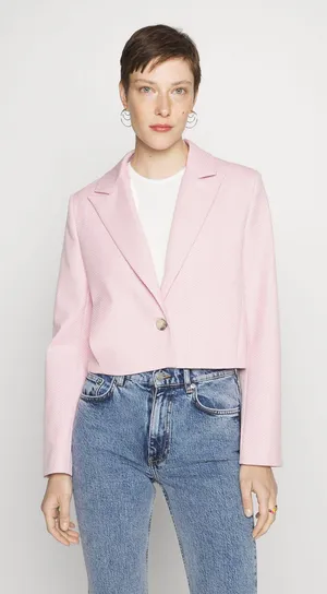 Zara NWT  Textured pink Crop Blazer. thumbnail 7