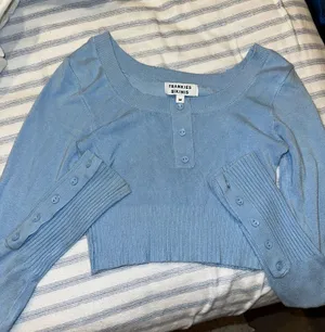 Frankies Bikinis Blue Long-sleeve Top thumbnail 3