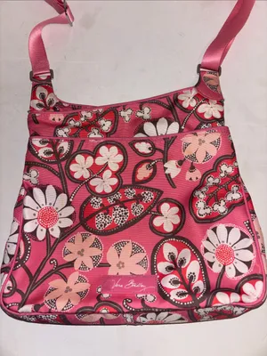 Vera Bradley Lighten Up Slim Crossbody Bag In Retired Blush Pink Floral Design thumbnail 2