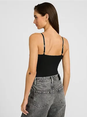 NWT Express Lace Trim Bodysuit Sz M thumbnail 2