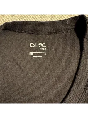 EST.PAC 1980 Black Scoop Neck Short Sleeve Crop Top Size S thumbnail 3