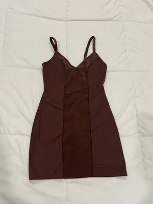 Women's Brown Bodycon Slip Dress thumbnail 2