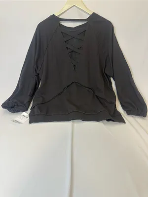 Imily Bela Women’s Large Gray Crewneck Criss-Cross Back Pullover NWT sweatshirt thumbnail 2