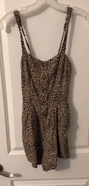 Hollister Leopard Print Romper with Adjustable Straps, Sz XS thumbnail 1