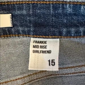 Eunina Frankie Mid Rise Girlfriend Jeans in Blue Size 15 thumbnail 7