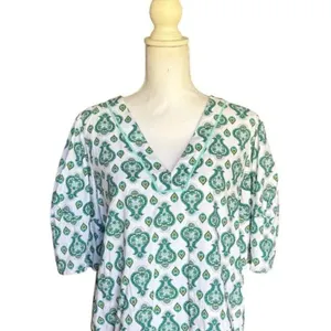 Loft floral medallion bell sleeve blouse size M thumbnail 3