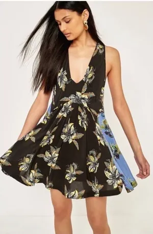 Free People Though I Was Dreaming Floral Mini Dress Small thumbnail 1