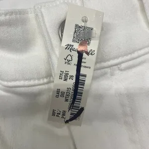 Madewell Jeans Womens Size‎ 26 White Mid Rise Kick Out Crop Denim NI961 thumbnail 9