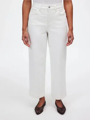 NWT Madewell The Curvy Perfect Vintage Wide-Leg Crop Jean in White - Size: 29 thumbnail 12