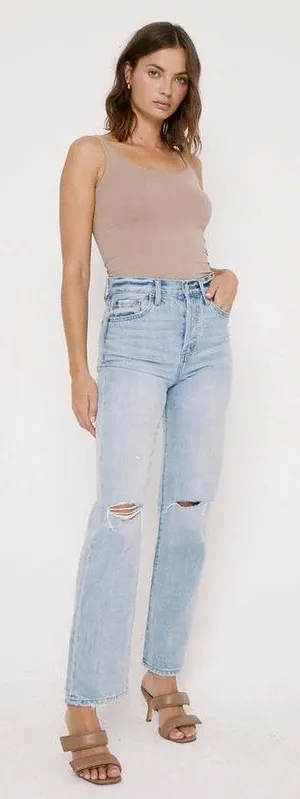 Pistola Size 26 Cassie Straight‎ Jeans Distressed Knee Holes High Rise Women’s thumbnail 1