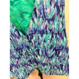 VIntage Handmade Whimsical Celestial Print Vest Blue Purple Star Embroidered thumbnail 2