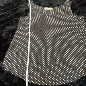 Philosophy Black and White Polka Dot Sleeveless Tank Top Semi Sheer Size S thumbnail 8