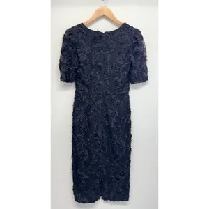 AQUA Formal Dress Size 2 Black Lace Knee Length Cocktail‎ Party Short Sleeve NWT thumbnail 5