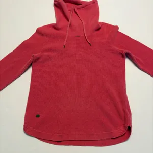 Lauren Ralph Lauren Funnel Neck Sweater Womens Large Pink Waffle Knit Drawstring thumbnail 1