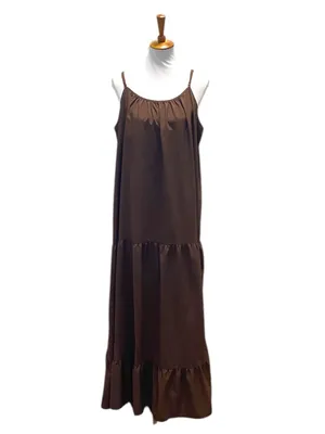 Vonda Prairie Maxi Dress Chocolate Brown Size 4XL Boho Coastal Vacation Summer thumbnail 2
