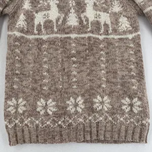 Venezia Jeans Sweater Women 14/16 Brown Reindeer Fair Isle Nordic Oversized thumbnail 6