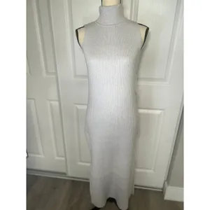 Anthropologie Daily Practice NWT Grey Ribbed Sleeveless Turtleneck‎ Midi Dress M thumbnail 2