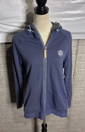 Horseware Ireland Women‎ Blue Full Zip Hoodie Speckled Equestrian Jacket XL thumbnail 1