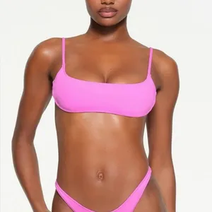 Skims SET NWT Neon Orchid Pink Bikini Swim Set 2-pc set top & Bottom Size L thumbnail 3