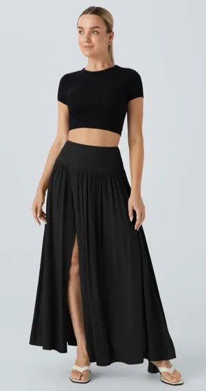 Halara Breezeful Split 2 in 1 Flowy Quick Dry Maxi Casual Skirt size Large thumbnail 1