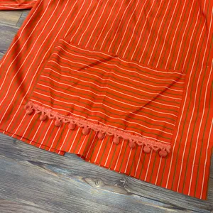 Vintage 60s/70s Stripe Balloon Sleeve Pom Pom Smock Top thumbnail 10