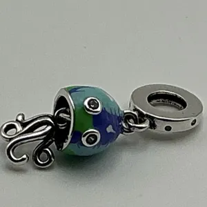 Pandora Murano Glass Cute Octopus Dangle Charm Blue Green ALE 925 thumbnail 7