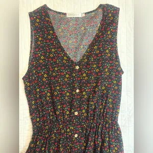 Amazon Bohemian V-Neck Printed Gathered Waist Midi Dress thumbnail 8