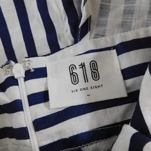 618 SIX ONE EIGHT Blue White Stripe Cabana Resort Dress Cruise Resortwear Medium thumbnail 8
