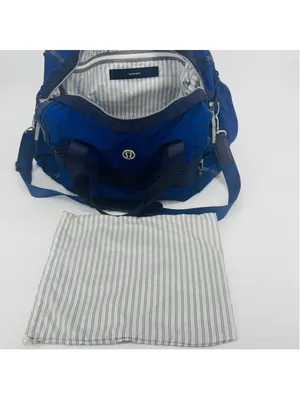Lululemon Athletica Weekend Warrior Travel Duffel Bag Blue Black Houndstooth thumbnail 11
