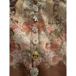 Miss Rosier the Fabienne Neutral Floral Print Mini Dress Size Medium Buttons thumbnail 5