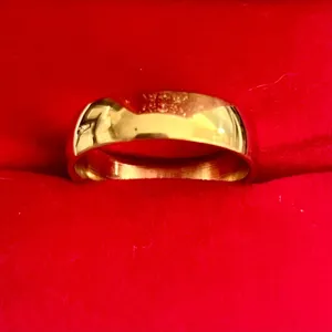 Classic 10K Plated Yellow Gold Wide 8mm Band Ring Size 9 thumbnail 2