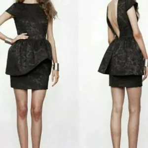 Keepsake the Label Black Floral Asymmetrical Peplum Cocktail Mini Dress thumbnail 12