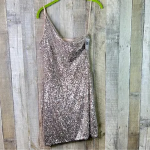 Xscape (with flaws)Size 10 Beige/Tan Underlay Silver Sequin 1 Arm Party … thumbnail 2