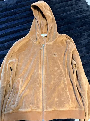 Teddy Fresh Light Brown Velour Zip-Up Hoodie thumbnail 2