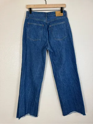 Aritzia Denim Forum The Farrah High Rise Wide Leg Jeans 30 L size 28 Dark Blue thumbnail 8