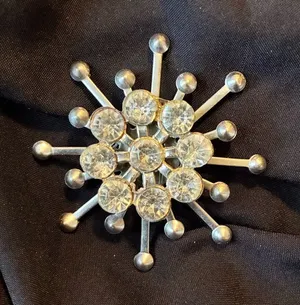 Vintage Costume Rhinestones Atomic Starburst thumbnail 1