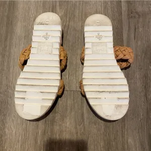 Marc Fisher Jaimee Tan Leather Braided Espadrille Slide Sandals 6.5 thumbnail 3