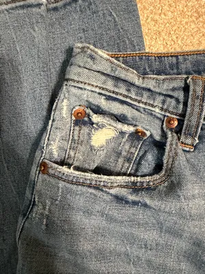 Abercrombie The Ankle Straight Ultra High Rise Distressed Jeans thumbnail 4