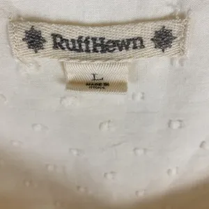 Ruff Hewn Boho Cream Floral Embroidered Cold Shoulder Peasant Shirt Western thumbnail 2