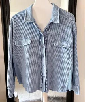 DEAR JOHN Blue Long Sleeve Thermal Shirt thumbnail 1