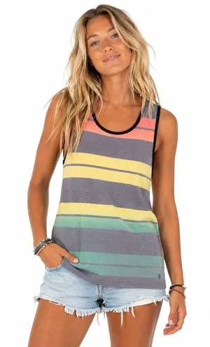 Hang Ten Striped Tank Top Medium Surfer Beach Y2K Skate Cali Casual Tank thumbnail 1