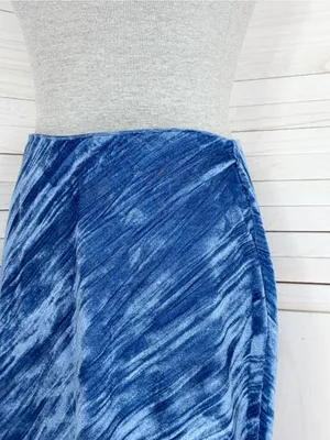 Free‎ People Noa Crushed Velvet Maxi Slip Skirt Royal Blue Small Boho Chic thumbnail 6
