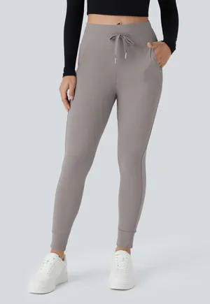 Halara Softlyzero HighWaisted Drawstring Full Length Joggers Gull Gray Small thumbnail 1